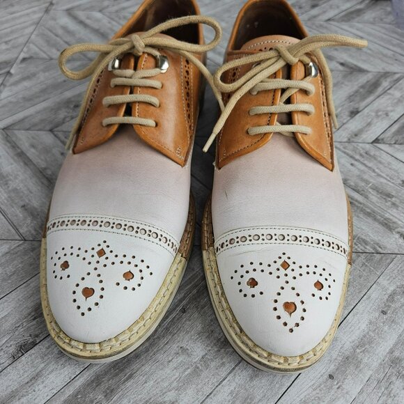 Jimmy Choo Womens EU 40 US 9 Shoes Tan Cap Toe Leather Oxford Italy Made Luxury - Picture 3 of 16